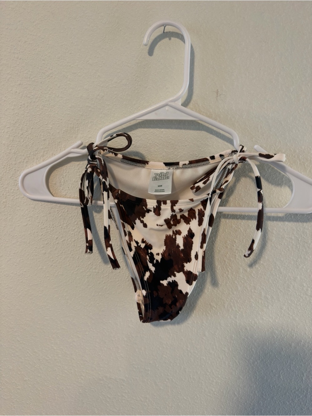 wild fable Brown and White Cow Print Tie-Side Bikini Bottom